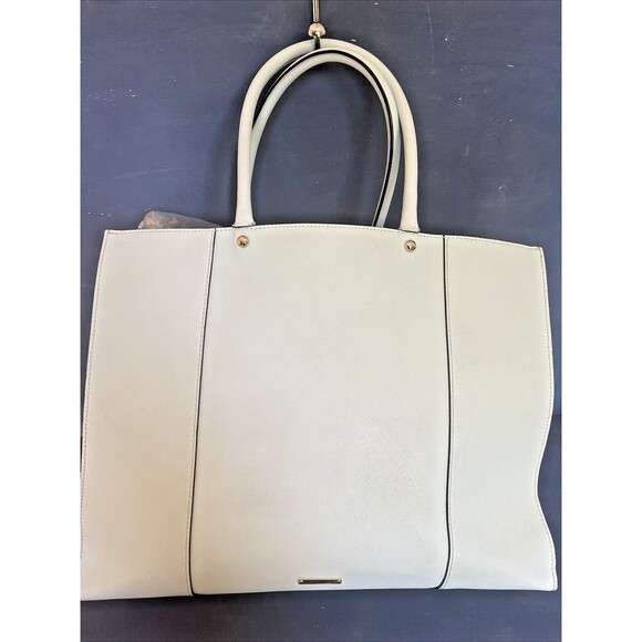 REBECCA MINKOFF M A B Blue Leather Large Tote Shoulder Bag Purse Satchel Tassel - Picture 4 of 15